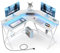 Yornoli Gaming Tisch mit LED, Eckschreibtisch mit Monitorablage, Schreibtisch L Form mit 3 Steckdosen & 2 USB Ladeanschluss, Computertisch Kohlefaser Weiß