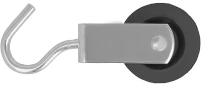 Amig - Puleggia Con Gancio Mod. 601 | Con Ruota In Plastica Nera | Dimensioni 6 x 40 Mm | Acciaio | Zincato | Non Adatta Per Sollevamento
