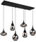 lightling Ludmila Pendelleuchte, 6-flammige Händeleuchte, Ø Schirme 14/18/19.5 cm, Höhe: verstellbar bis 150 cm, Breite: 93 cm, schwarz matt, Metall, exkl. 6 x E14, max: 40W