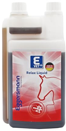 Eggersmann Mein Pferdefutter E-Vet+ Relax Liquid 1 l – Flüssigkonzentrat für nervöse Pferde – Mit Magnesium & Zitronenmelisse für mehr Gelassenheit & Ruhe – ADMR-konform & für Turniere geeignet