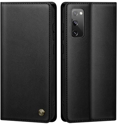 Handyhülle für Samsung Galaxy S20 FE Hülle Schutzhülle für Galaxy S20 FE Premium PU Lederhülle Wallet Flip Case Tasche Magnet Kartenfach Standfunktion Klappbar für Samsung S20 FE Hülle, Schwarz