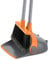 MR.SIGA Juego de Escoba y recogedor de Mango Largo, Combo de barredora Vertical y recogedor para Limpieza de Pisos, Naranja