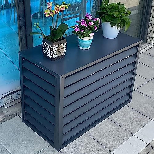 Outdoor-Klimaanlagenabdeckung mit Anti-Diebstahl-Gittern für Privatsphäre, Geräuschreduzierung und Schutz, Aluminiummaterial für Wärmepumpen, Gartenhaus, AC-Rack und Mülltonnengehäuse