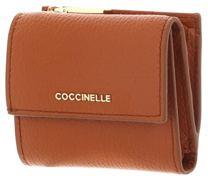 Coccinelle Leder Geldbörse Metallic Soft Wallet Grained Leather Crab Hellbraun