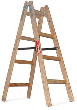 BAULICH - Escalera de Madera para Pintar 2x4 - Estructura desplegable y Extensible - Peldaños impregnados para Trabajos de reparación, Pintura de Interiores y renovación