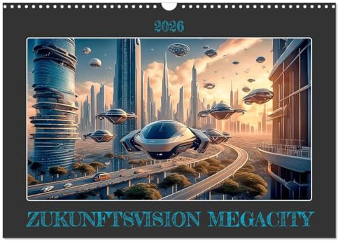 Zukunftsvision Megacity (Wandkalender 2026 DIN A3 quer), CALVENDO Monatskalender: Bilder aus einer Großstadt von morgen (CALVENDO Orte)