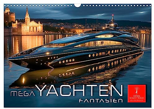 Mega Yachten Fantasien (Wandkalender 2026 DIN A3 quer), CALVENDO Monatskalender: Mega Yachten Fantasien - eine Welt des innovativen Designs und der fesselnden Schönheit (CALVENDO Technologie)