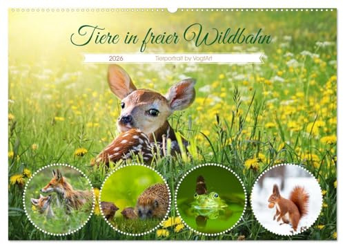 Tiere in freier Wildbahn by VogtArt (Wandkalender 2026 DIN A2 quer), CALVENDO Monatskalender: Was gibt es schöneres als Tiere in Ihrer natürlichen Umgebung (CALVENDO Natur)