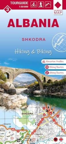 Albania hiking & biking 1:50000: Karte 3: Shkodra (Tourguide Albanien Hiking & Biking 50 T., Band 3)