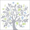 Ambiente - Luxury Paper Products 40 Servietten 33 x 33 cm Baum Silber Blau Kommunion Taufe Taufe Hochzeit Tischdeko