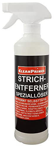 Strich-Entferner 500 ml Strich-Ex | Strichentferner Strichex Permanentmarker Kulli Kugelschreiber Filzstift Lösemittel Klebereste Reiniger wasserfeste Stifte Farbe