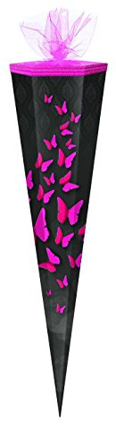 Schultüte / Zuckertüte / 85cm / eckig / Schmetterlinge