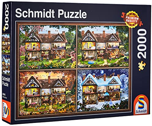 Schmidt Spiele Puzzle 58345 Jahreszeiten - Haus, 2000 Teile