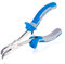 SPEEDWOX Long Reach Bent Nose Pliers 6 Inches 45 Degree Curved Mini Chain Nose Smooth Tapered Jaws Precision Fine Pliers for Hard to Reach Narrow Spaces High Leverage Reduce Efforts Non-Slip Handle