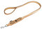 MICHUR Diego Beige Leine, Hundeleine Leder, Flachleine, Lederleine Hund, PASSEND ZUM Halsband Diego Braun Beige Gold, Gr. 150cm x 2,5cm