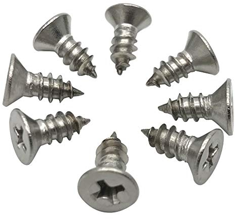 5 x 12 mm Schrauben, Flachkopf, Kreuzschlitz-Antrieb, selbstbohrend, 304 Edelstahl, Trockenbau-Holzschrauben, 100 Stück