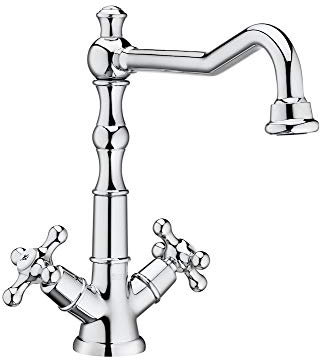 Roca A5A384BC00 Mezclador Bimando Lavabo Caño Alto Carmen, Cromado