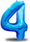 envami® Luftballon Geburtstag XXL Blau - Riesen Folienballon in 40 - 101cm Geburtstagsdeko - Ballon Zahl Deko zum Geburtstag - Geburtstagsdeko Jungen Blau - fliegt mit Helium (Zahl 4)