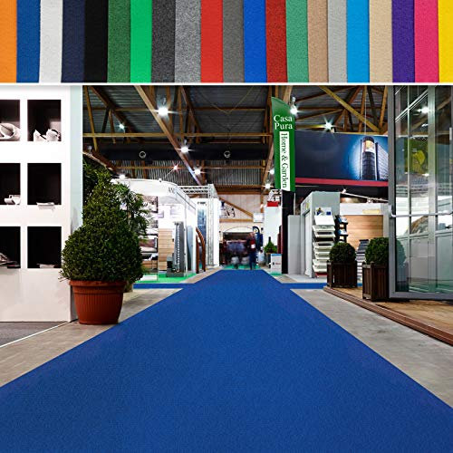 casa pura Messeteppich bis 40 m Länge - schwer entflammbar - Nadelfilz Meterware als Hochzeitsteppich Rollteppich Eventteppich VIP Teppich - Auslegware für Privat & Gewerbe (blau, 100x550 cm)
