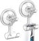 Luxear Rasiererhalter 2 Pack Saugnapf Haken Bad ohne Bohren Stark Doppelhaken Wasserdicht Wiederverwendbar Vakumm Wandhaken für Rasierer Dusche Fliese Badezimmer Küche Glas Wand, Transparent, bis 5 KG