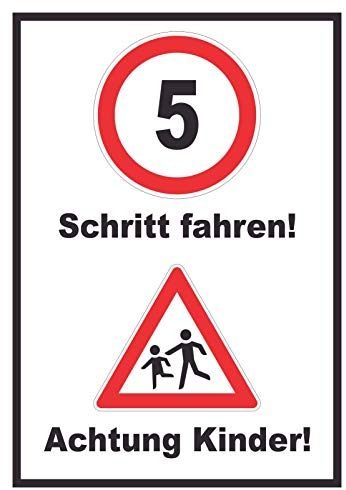 HB-Druck Schritt Fahren Achtung Kinder Schild A4 (210x297mm)