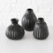 mucplants 3er Set Vasen 12cm Moderne Dekovasen Blumenvasen Tischvasen für Trockenblumen aus Porzellan/Aluminium (Schwarz)