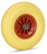 Relaxdays Roue de brouette Caoutchouc 4.00-6, de Rechange axe, increvable, essieu, 3 adaptateurs, 100 kg, Jaune-Rouge
