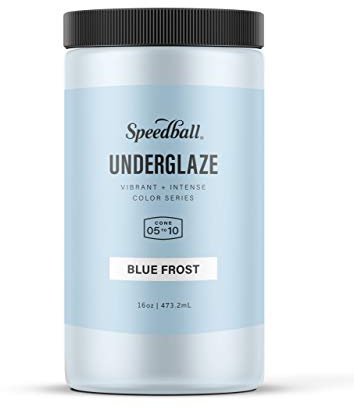 Speedball Underglaze, Blue Frost, 16 oz, Made in USA, Lead-Free Color Glaze for Pottery and Ceramics, Wide Firing Range Cone 05-10, Food Safe