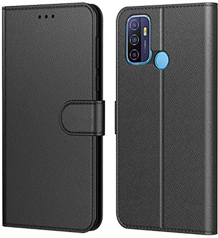 Tenphone Coque pour Oppo A53 / A53s 2020, Pochette Protection Etui Housse Premium en Cuir PU,Fermeture Magnétique,Plusieurs Couleurs Disponibles pour (Oppo A53/A53s (6,5 Pouces), Book Noir)