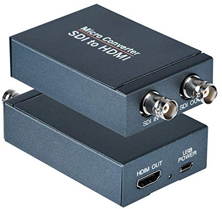 Convertisseur SDI vers HDMI, SDI en sortie HDMI avec boucle SDI, 1080p @ 60 Hz Audio Embedder Support HDMI 1.3, 3G/HD-SDI Format Automatique Extension de Détection pour Caméra CCTV