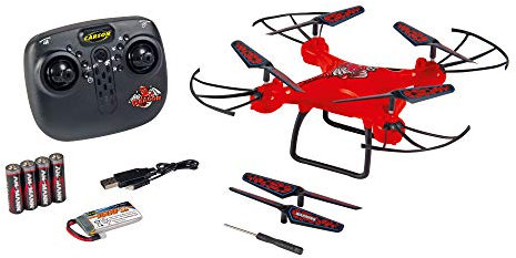 Carson 500507159 X4 Quadcopter Dragon 330 2.4G rot, 100% flugfertig, automatische Start-und Landefunktion und Höhenhaltung, für Einsteiger