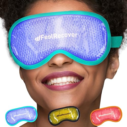 Augenmaske Kühlend & Wärmend - Kühlpads Augen & Gesicht - Kühlmasken Augen gegen Augenringe, Blepharitis, Migräne, Kopfweh, Geschwollene & Trockene Augen (Türkis)