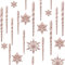72 Stücke Acryl Eiszapfen Weihnachten Schneeflocke Eiszapfen Ornamente Hängende Eiszapfen Tropfen Ornamente Schneeflocke Eiszapfen Dekorationen Set für Weihnachtsbaum Dekoration (Rose Gold)
