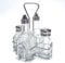 Acense Condiment Set [4 Pieces], Salt-Pepper/Oil-Vinegar Set, Stainless Steel Tops, Square Bottles, Chrome Plated Rack, Multi-Purpose: [Restaurants, Cafes, Household, Hotels], Anti-Oxidation Drips