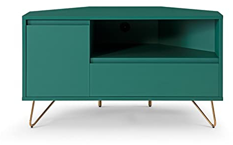 TV-Board Lowboard mit Schublade Klapptisch und Offenes Fach Grün Kommode Konsole