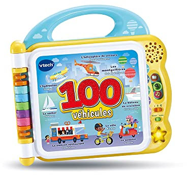 VTech - Mon Imagier Bilingue, Imagier Parlant Mes 100 Véhicules, Livre Sonore, 12 Pages Illustrées et Interactives, Jouet Éducatif, Cadeau Enfant Dès 18 Mois - Contenu en Français et Anglais