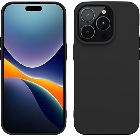 kwmobile Custodia Compatibile con Apple iPhone 14 Pro Cover - Back Case per Caricatore Wireless - Antiurto e Flessibile in Silicone TPU - nero matt