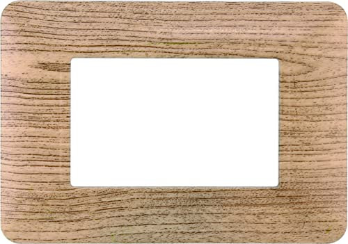 PLACCA IN TECNOPOLIMERO COMPATIBILE CON SERIE BTICINO MATIX 2-3-4-6 MODULI COLORI ASSORTITI (3 MODULI, LEGNO CHIARO)