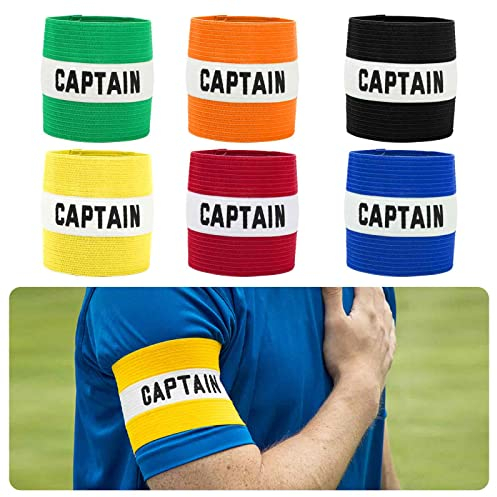 Runmeihe 6 Stück Kapitänsbinde, einstellbare Fussball Armband für Erwachsene, Unisex Klettverschluss Arm Bands für mehrere Sportarten Fußball Hockey Rugby Netball