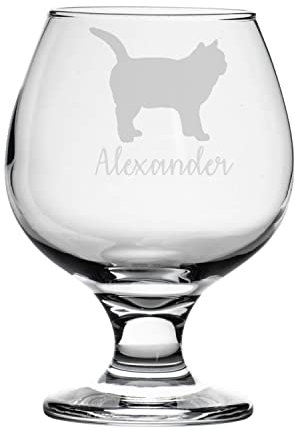 Personalised British Shorthair Cat Engraved Brandy Snifter Glass, Animal Gift for Women, Gift for Men (British Shorthair Cat)