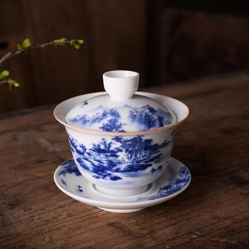 JIANNA Dipinto a mano Gaiwan Antica Ceramica Oolong Zuppiera Elegante Gaiwan Sotto Smalto Porcellana Zuppiera Accessori Per Il Tè