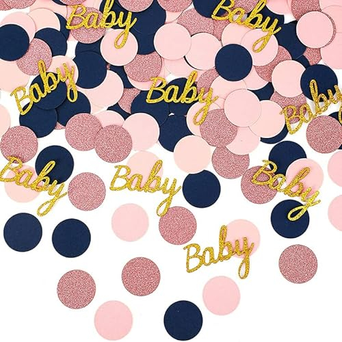 ERBO Konfetti Tischdeko Babyparty Deko Rosa, 100 Stück Confetti Baby Shower Deko, Konfetti Junge Mädchen, Babyparty Tischdeko, Streudeko Baby Party Dekoration Junge Mädchen, Gender Reveal Party