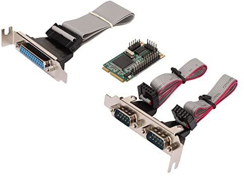 Akozon PCIe Combo Seriell Parallel Erweiterungskarte, Express zu Drucker LPT Port RS232 Com Adapter 6 GBS 2 RS 232 1 DP25 Pin für Drucker Scanner PlotterMini PCI