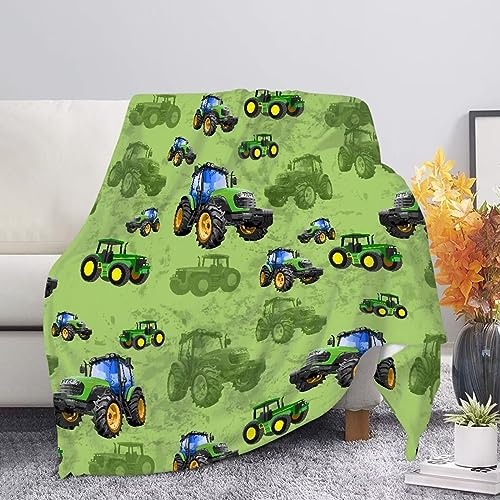 Coloranimal Bagger-Traktordecke für Jungen und Mädchen, Bauernhof-LKW – warm, leicht, Ganzjahresdecke, Couch, Sofa, Bett, Abdeckung – XL