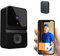 Sunydog Sonnette sans Fil avec Caméra,Vidéo Caméra de Sonnette Intelligente avec Vision Nocturne 480p, Stockage en Nuage Audio Bidirectionnel, Alimenté par Batterie pour Maison Bureau Hôtel, Noir