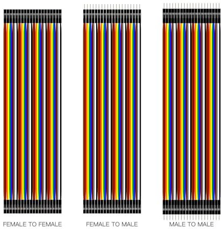 120pcs Multicolored Dupont Wire 40pin Male to Female, 40pin Male to Male, 40pin Female to Female Breadboard Compatible Jumper Wires for Arduino and Raspberry Pi Projects