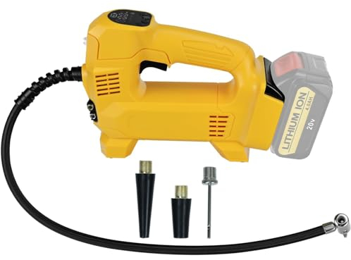 Akku-Kompressor für Dewalt 20V Lithium Batterien,Autostop-Funktion, Autoreifenaufblasgerät,mit Bildschirm Digitalanzeige und LED für Auto-Basketball-Motorrad-Fahrrad(Batterien nicht enthalten)