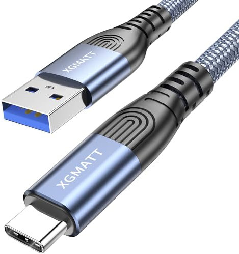 XGMATT USB C Charger Cable 0.6M,USB C Cable 3A Supports 5Gbps High Speed Data Transfer for Samsung Galaxy S23/S22/S21/S10, Note 10,Google Pixel,Huawei P40/P30,Blue