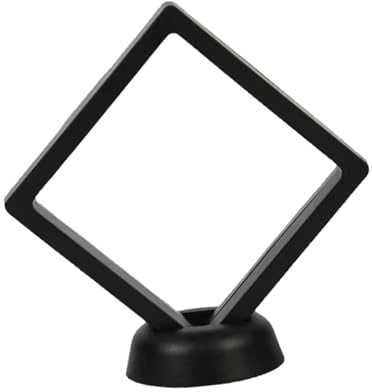 F Fityle 4 Stück 3D Schwebende Vitrine, 3D Floating Display Case, Schwarze Münzen Display Rahmen für antike Challenge Münzen, AA-Medaillon, Muscheln, Fossil, Edelsteine, Mineralien, 14x14x2cm