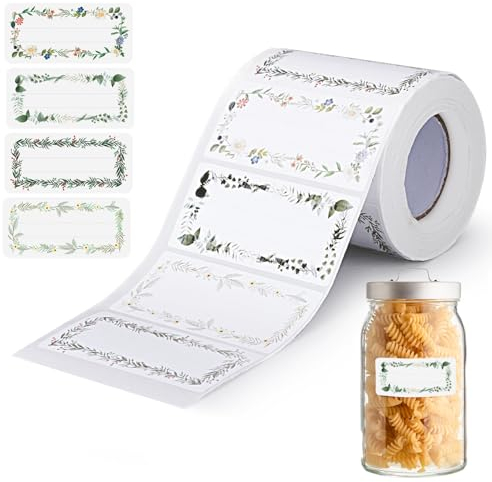 AiQInu 500 Stück Marmeladen Etiketten Selbstklebend, Etiketten Zum Beschriften, Klebeetiketten Marmelade Für Marmeladengläser Flaschen Gewürzgläser